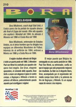 1993 Upper Deck World Cup Preview (Spanish/Italian) #210 Belgique Back