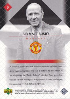 2002 Upper Deck Manchester United - Black #3 Sir Matt Busby Back