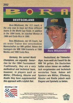 1993 Upper Deck World Cup Preview (English/German) #202 Deutchland Back