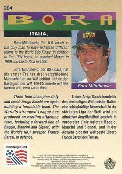 1993 Upper Deck World Cup Preview (English/German) #204 Italia Back