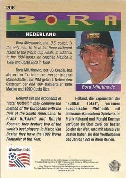 1993 Upper Deck World Cup Preview (English/German) #206 Nederland Back