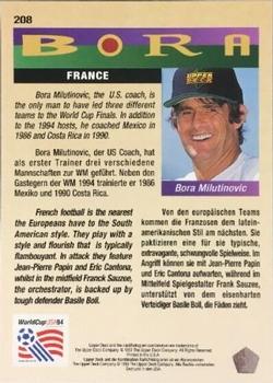 1993 Upper Deck World Cup Preview (English/German) #208 France Back