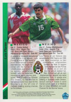 1993 Upper Deck World Cup Preview (English/German) #3 Luis Flores Back