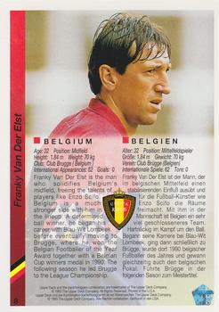 1993 Upper Deck World Cup Preview (English/German) #8 Franky Van Der Elst Back