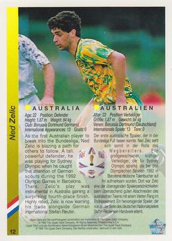 1993 Upper Deck World Cup Preview (English/German) #12 Ned Zelic Back