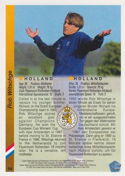 1993 Upper Deck World Cup Preview (English/German) #14 Rob Witschge Back
