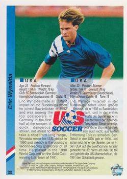 1993 Upper Deck World Cup Preview (English/German) #22 Eric Wynalda Back