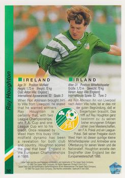 1993 Upper Deck World Cup Preview (English/German) #32 Ray Houghton Back