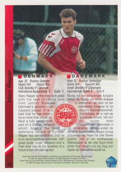 1993 Upper Deck World Cup Preview (English/German) #33 Marc Rieper Back