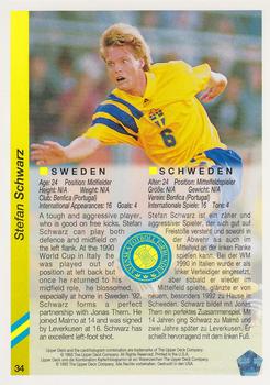 1993 Upper Deck World Cup Preview (English/German) #34 Stefan Schwarz Back