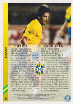 1993 Upper Deck World Cup Preview (English/German) #35 Renato Back