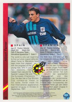 1993 Upper Deck World Cup Preview (English/German) #43 Albert Ferrer Back