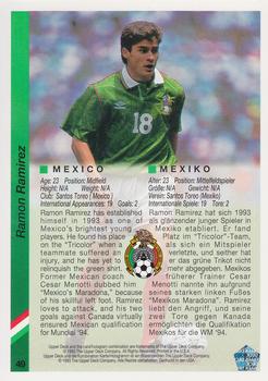 1993 Upper Deck World Cup Preview (English/German) #49 Ramon Ramirez Back