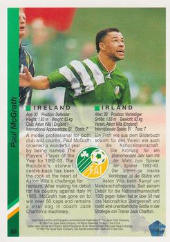 1993 Upper Deck World Cup Preview (English/German) #53 Paul McGrath Back