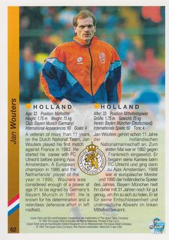 1993 Upper Deck World Cup Preview (English/German) #62 Jan Wouters Back