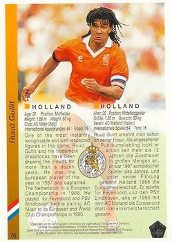 1993 Upper Deck World Cup Preview (English/German) #76 Ruud Gullit Back