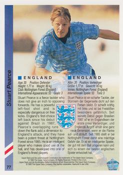 1993 Upper Deck World Cup Preview (English/German) #77 Stuart Pearce Back