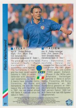 1993 Upper Deck World Cup Preview (English/German) #81 Pietro Vierchowod Back