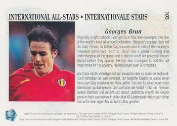 1993 Upper Deck World Cup Preview (English/German) #103 Georges Grun Back