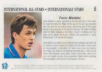1993 Upper Deck World Cup Preview (English/German) #104 Paolo Maldini Back