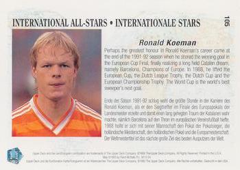 1993 Upper Deck World Cup Preview (English/German) #105 Ronald Koeman Back