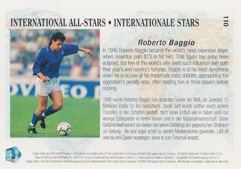 1993 Upper Deck World Cup Preview (English/German) #110 Roberto Baggio Back