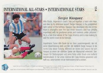 1993 Upper Deck World Cup Preview (English/German) #114 Sergio Vasquez Back