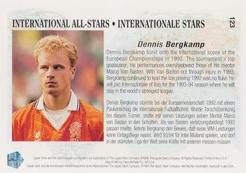 1993 Upper Deck World Cup Preview (English/German) #123 Dennis Bergkamp Back