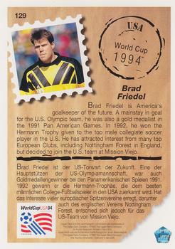 1993 Upper Deck World Cup Preview (English/German) #129 Brad Friedel Back