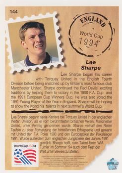 1993 Upper Deck World Cup Preview (English/German) #144 Lee Sharpe Back
