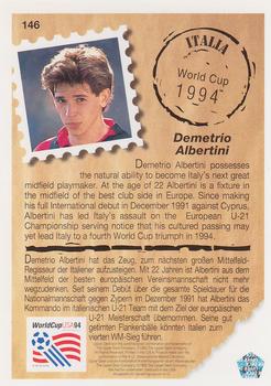 1993 Upper Deck World Cup Preview (English/German) #146 Demetrio Albertini Back