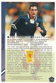 1993 Upper Deck World Cup Preview (English/German) #170 Paul McStay Back