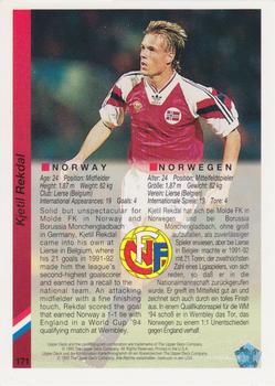 1993 Upper Deck World Cup Preview (English/German) #171 Kjetil Rekdal Back