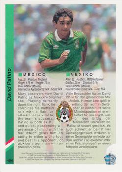 1993 Upper Deck World Cup Preview (English/German) #185 David Patino Back