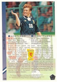 1993 Upper Deck World Cup Preview (English/German) #186 Stuart McCall Back