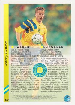 1993 Upper Deck World Cup Preview (English/German) #190 Johnny Ekstrom Back