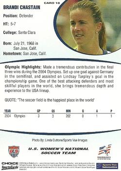 2004 Choice US Women's National Soccer Team #18 Brandi Chastain Back