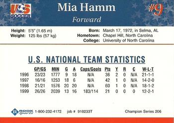 1999 Roox US Women's National Team #910233T Mia Hamm Back
