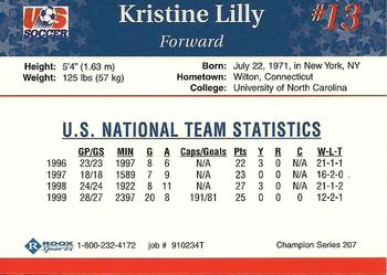 1999 Roox US Women's National Team #910234T Kristine Lilly Back