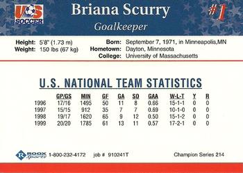 1999 Roox US Women's National Team #910241T Briana Scurry Back