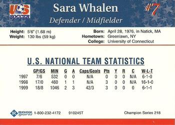 1999 Roox US Women's National Team #910245T Sara Whalen Back