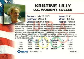 2000 Roox US Women's National Team #NNO Kristine Lilly Back