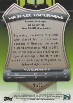 2013 Topps MLS - Purple #13 Michael Gspurning Back