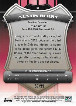 2013 Topps MLS - Purple #55 Austin Berry Back