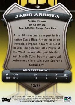 2013 Topps MLS - Purple #160 Jairo Arrieta Back