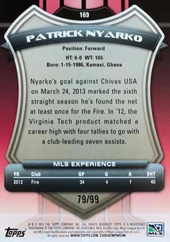 2013 Topps MLS - Purple #169 Patrick Nyarko Back