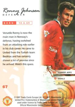 1997 Futera Manchester United #67 Ronny Johnsen Back