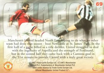1997 Futera Manchester United #69 4 March 1996 St James Park Newcastle 0 Man Utd 1 Back