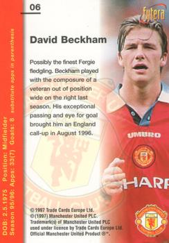 1997 Futera Manchester United #06 David Beckham Back