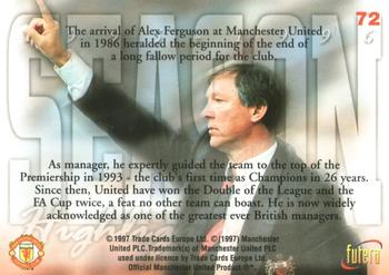 1997 Futera Manchester United #72 Alex Ferguson Back